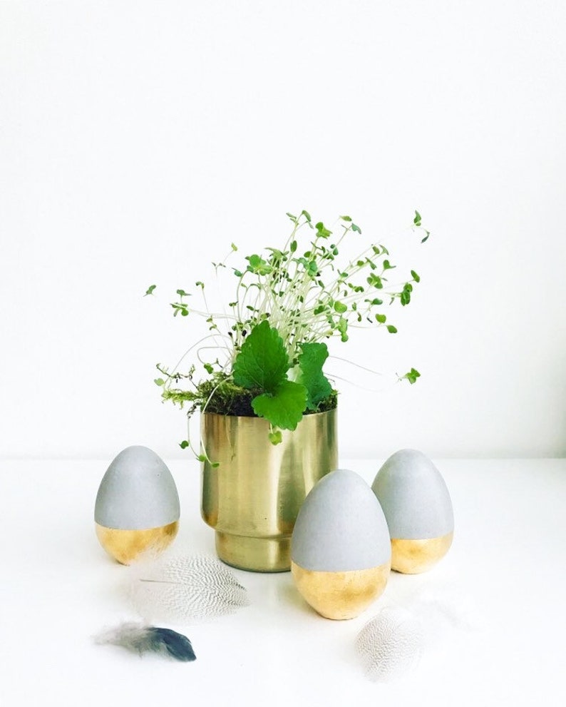 Concrete Easter eggs // Easter table decorations // Eggs for DIY // Easter gifts // Modern Easter decor // Set of 3 image 4