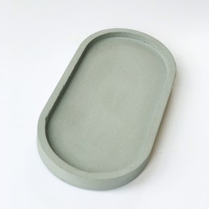 Concrete tray // Oval tray // Modern home decor // Christmas gift image 3