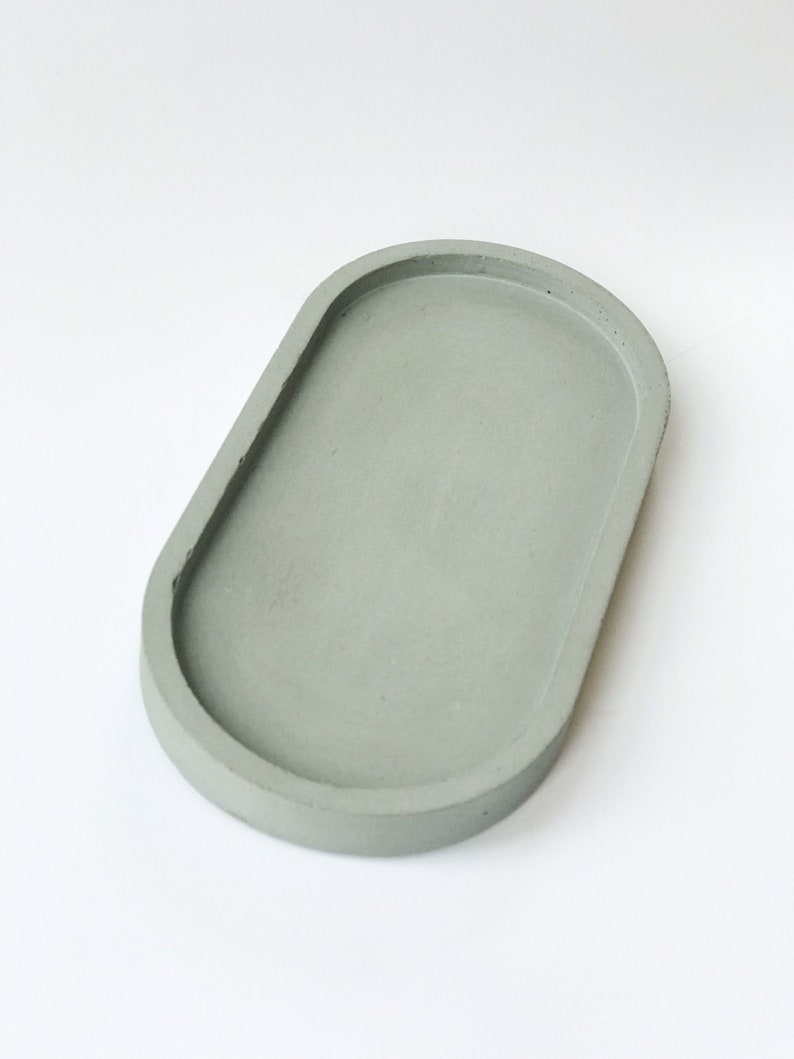 Concrete tray // Oval tray // Modern home decor // Christmas gift image 3