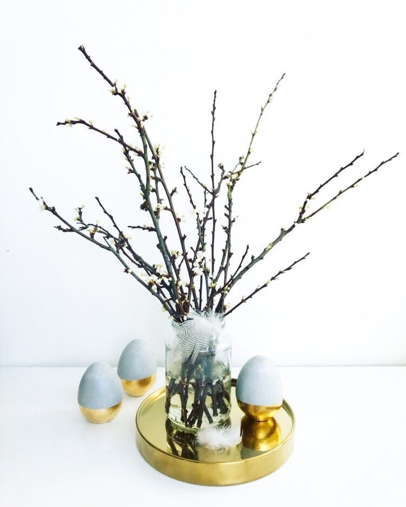 Concrete Easter eggs // Easter table decorations // Eggs for DIY // Easter gifts // Modern Easter decor // Set of 3 image 3