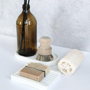 Concrete soap dish // Marble soap holder // Bathroom accessories