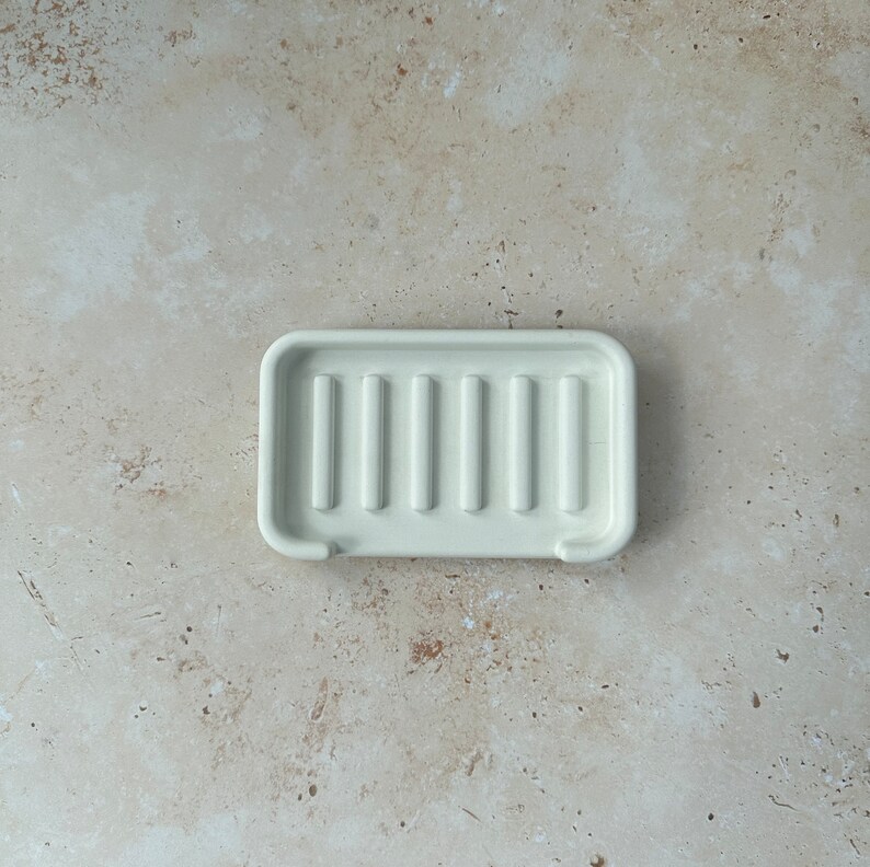 Rectangular Concrete Soap Dish Minimalist Bathroom decor Concrete Sponge holder Draining soap holder image 2