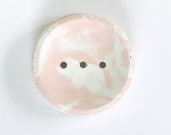 Piatto di sapone in calcestruzzo // Piatto di sapone rotondo // Porta sapone di marmo con drenaggio