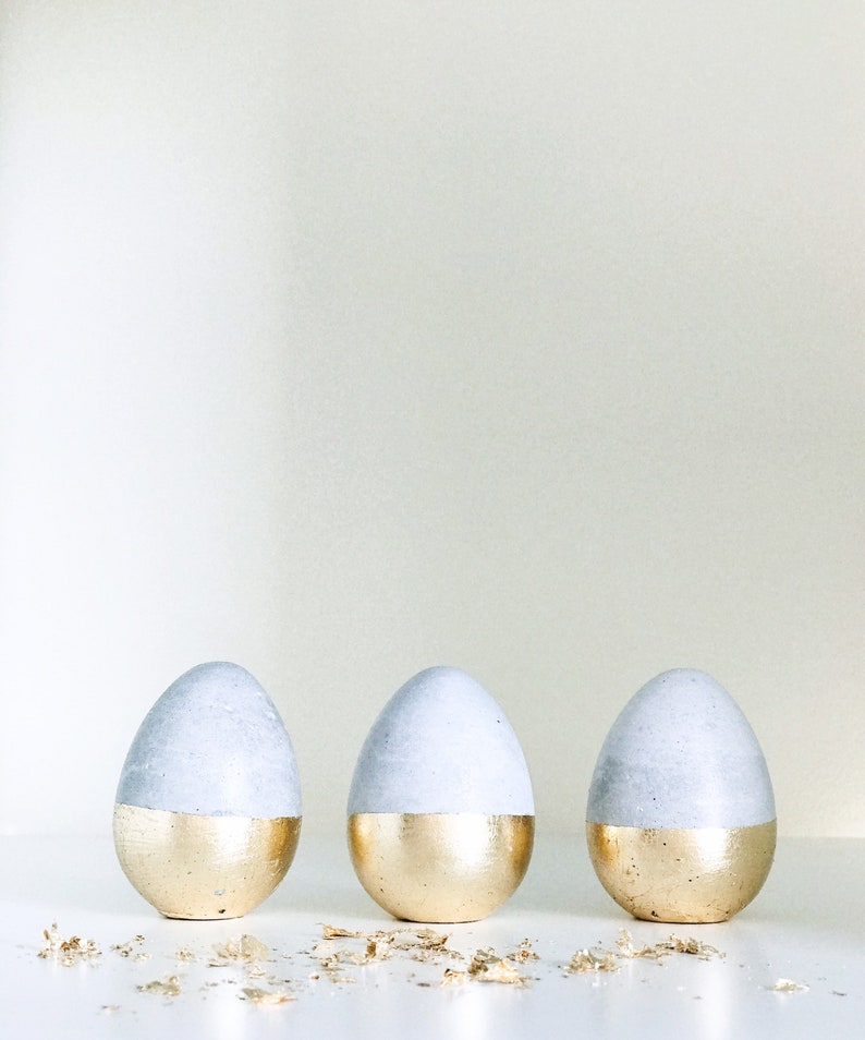 Concrete Easter eggs // // Easter table decorations // Easter gifts // Modern Easter decor // Set of 3 zdjęcie 2