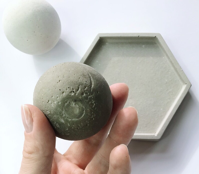 Concrete Sphere Paperweight // Concrete Desk Decoration // Etsy