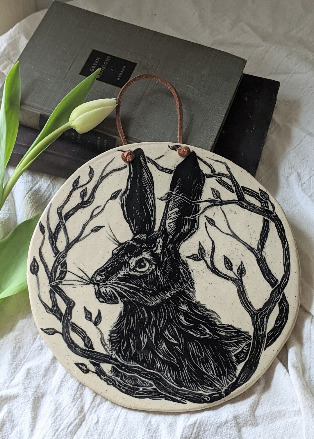 Wild Hare Wall Hanging Ceramic Wall Art Etsy