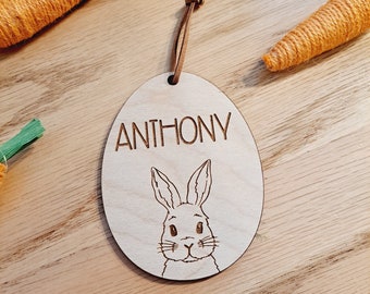 Easter basket name tags | Personalized Kid's Easter Basket tag | Easter basket | Boho Bunny | Spring decor