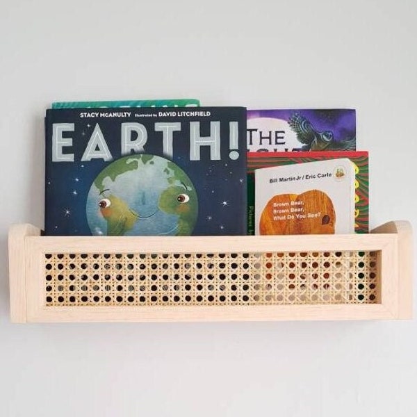 Rattan Bookshelf | Nursery Bookshelf | Rattan shelf | Nursery shelves