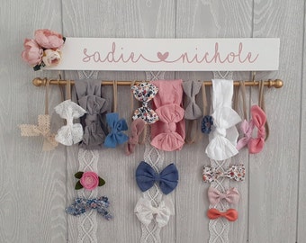 SMALL 2Pc Hairbow Organizer-Girls Room Decor-Accessory Organizer-Hanging Bow Holder-Minimal Bow Holder-Boho Bow Hanger-Modern Bow Holder