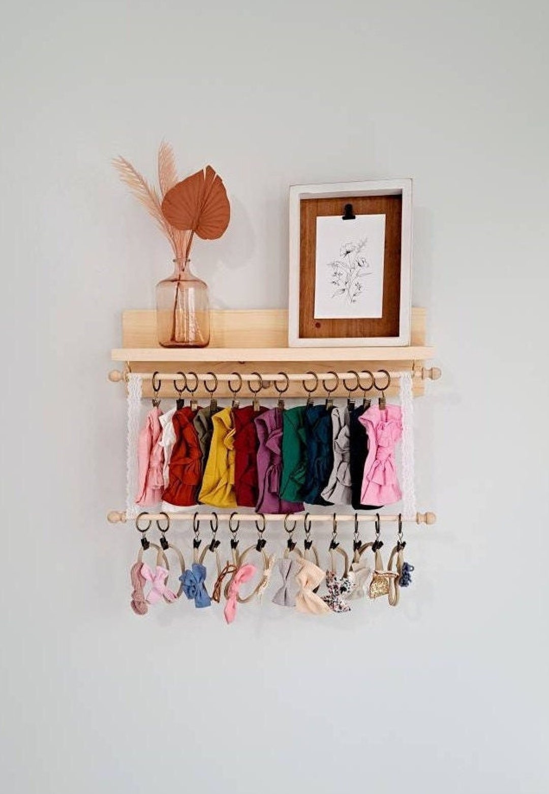 3-in-1 Headband Display Rack - Black Plastic Hair Hoop Organizer & Headwear Storage Stand