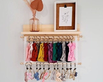 Headband holder, Bow Holder, Nursery Shelves, Headband Holder with 1, 2, 3 or 4 Rods, Bow Holder Baby Girl, Floating Shelf, Hair Bow Holder