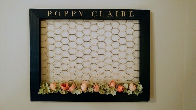 Personalized Framed En Wire Shabby Chic Bow Holder And Image 0