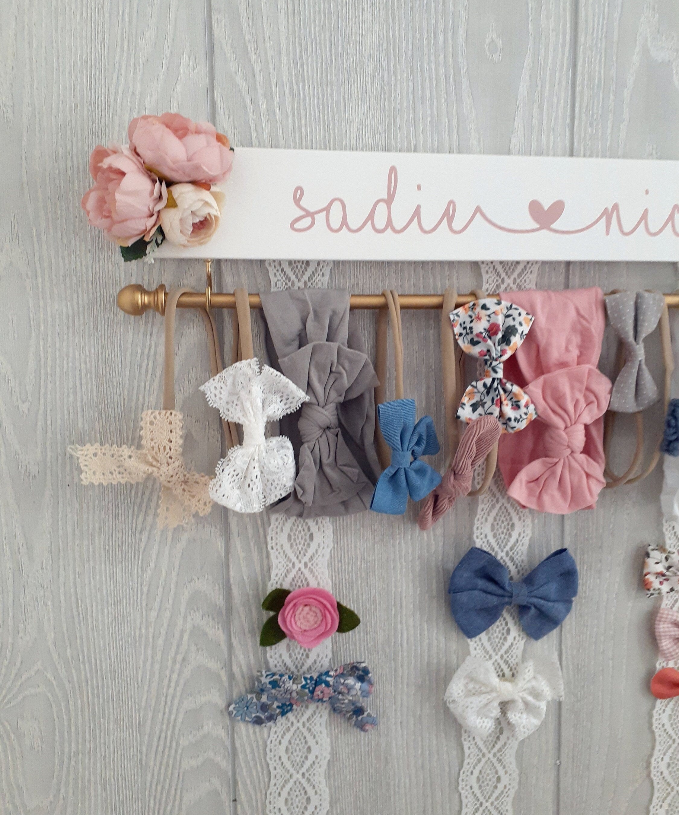 Personalized Headband Holder and Bow Holder Hair Clip Holder