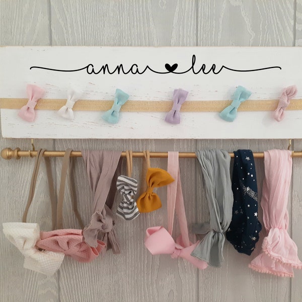 Headband holder and bow holder, Baby shower gift for girl, Hair clip holder, Personalized bow holder, Nursery decor, Easter gift for baby