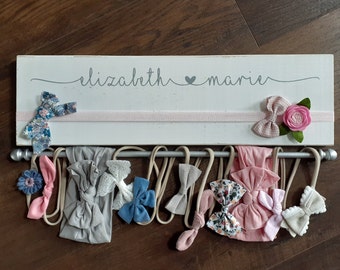 Personalized Headband holder and bow holder, Baby shower gift, Birthday gift for girl, Hair clip holder, Easter gift for baby girl