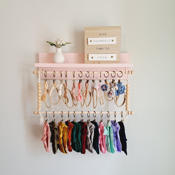 Headband holder | Bow holder for baby girl | Nursery Shelves