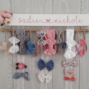 Bow Holder For Girls Hair Bows, Hair Bow And Baby Headband Holder