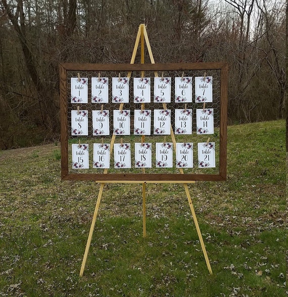 38in X 28in Framed Chicken Wire Rustic Wedding Seating Chart Etsy