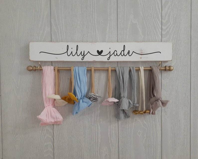Personalized Bow Holder Headband Holder Baby Girl Nursery Etsy
