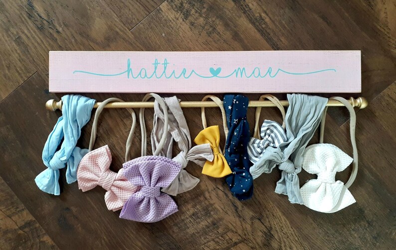 Personalized Bow Holder Headband Holder Baby Girl Nursery Etsy
