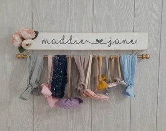 Personalized baby headband holder and bow holder, Easter Gift for baby girl, Baby shower gift for girl, Hair accessory storage