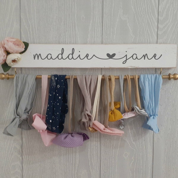 Personalized baby headband holder and bow holder, Easter Gift for baby girl, Baby shower gift for girl, Hair accessory storage