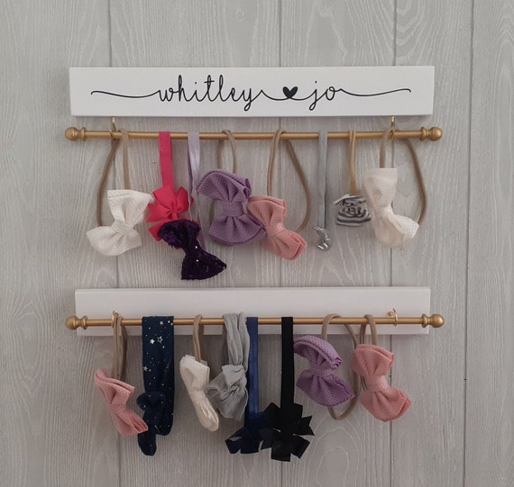 Personalized Headband Holder and Bow Holder, Hair Clip Holder