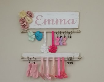 Personalized bow holder bundle, Large headband holder for girls, Baby shower gift, Baby girl nursery decor, Hair bow holder