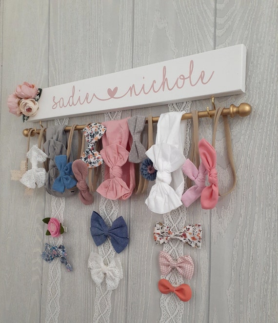 Personalized Headband Holder and Bow Holder, Hair Clip Holder