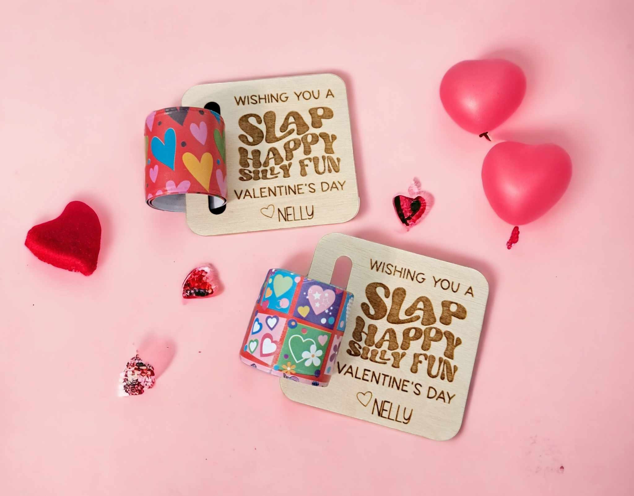 Slap Bracelet Valentines, Slappy Valentine's Day with Slap Bracelet, Personalized Valentines, Valentines for Kid's Class