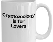Cryptozoology Mug White Coffee Cup Funny Gift for Mysterious Creatures Big Foot Yeti Mothman Ceramic Cup 11 oz and 15 oz sizes
