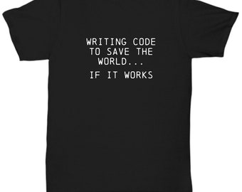Computer Coder Shirt Funny Gift for Computer Programmer T-Shirt Writing Computer Code Software Developer Gift