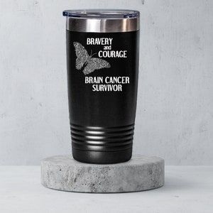 Brain Cancer Awareness Products Medulla Blastoma Brain Cancer Awareness Brain Cancer Tumbler Childhood Brain Tumor Survivor Travel Cup