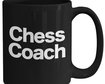 Chess Coaching Mug Chess Team Coach Black Coffee Cup Funny Gift for Grand-master Chess Coach Player Strategy Gamer