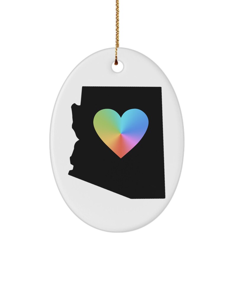 Arizona Ornament Oval Christmas Tree Decoration Southwestern State Home Tie Dye Love