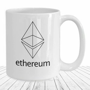 Ethereum Mug Cryptocurrency Coffee Cup Gift for Crypto Investor Bitcoin Gifts for Him or Her Alt Coin Trader ETH Logo