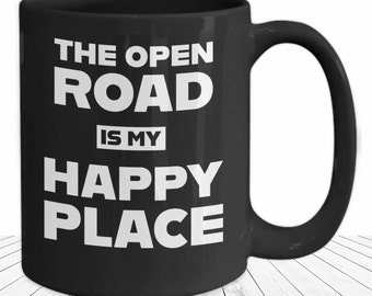 Cyclist Mug Cycling Black Coffee Cup Funny Gift for Road Bike Lover City Biker Open Roads Bicycle Road Trip Gift for Rider Race Gift Him Her