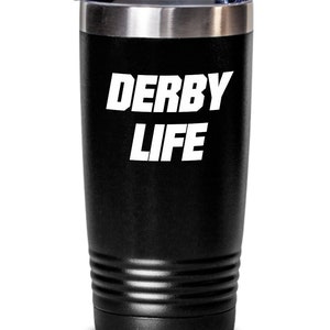 Roller Derby Gifts Derby Life Tumbler Travel Coffee Cup Custom Roller Derby Gift for Team Derby Coach for Roller Rink Roller Skater Gift