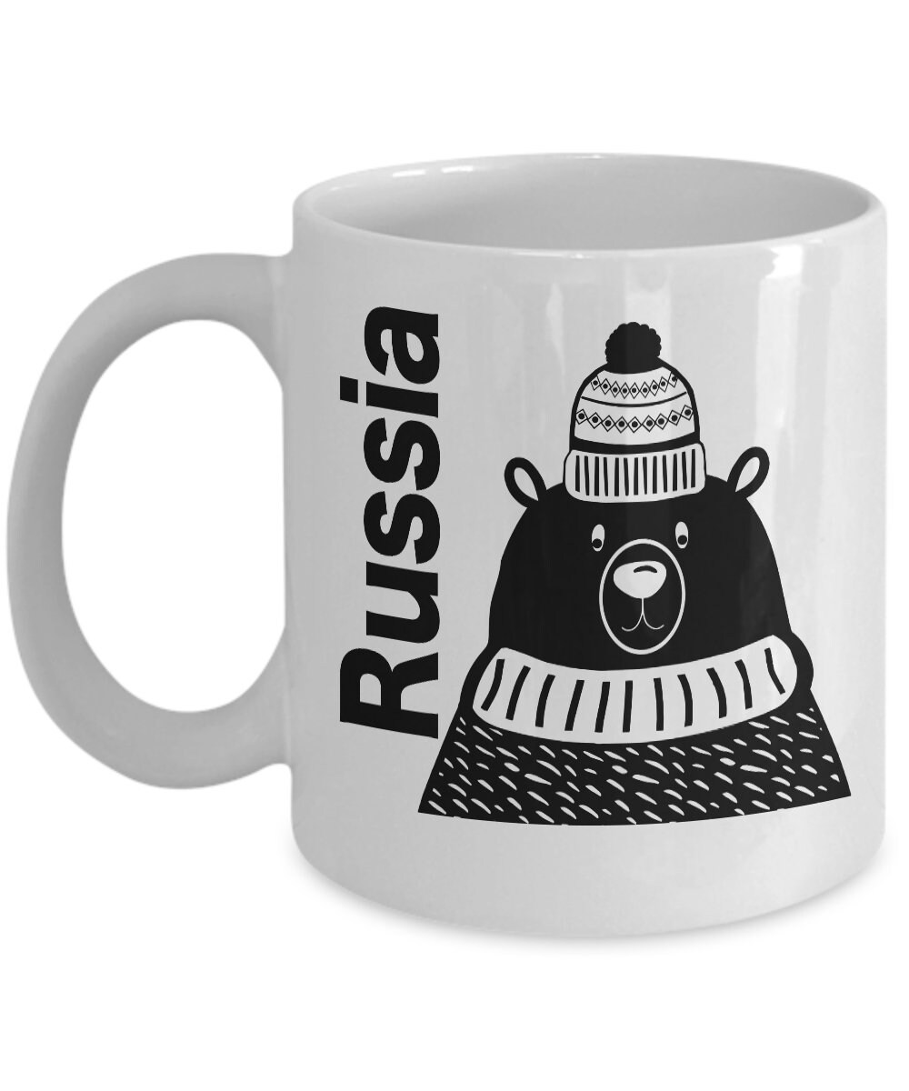 Russia Bear Mug White Coffee Cup Gift for Explorer Nordic Folk - Etsy UK