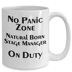 Stage Manager Mug Funny Theater Crew Gift for Drama Club Coach, Natural Born Leader School Play Director, Stage Crew Appreciation Coffee Cup