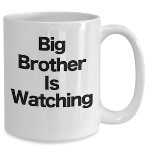 Big Brother Is Watching Mug Coffee Cup Funny Gift for Spy Office Surveillance Camera Recording Control