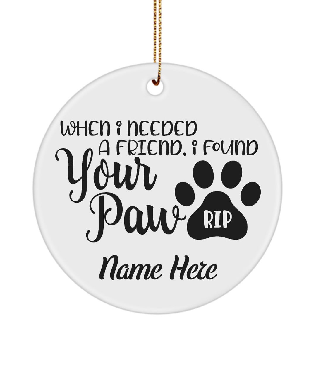 Dog Memorial Ornament Custom Gift Add Pet Name Personalized Keepsake ...