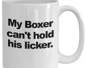 Funny boxer dog mug white coffee cup gift for dog mom dad owner