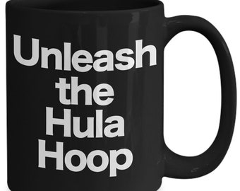 Hula Hoop Mug Black Coffee Cup Funny Gift for Hooping Hoop Dance Artistic Movement Cat Love Freestyle Tricks