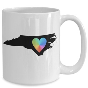 North Carolina Becher weiße Kaffeetasse East Coast State Home Tie Dye Love