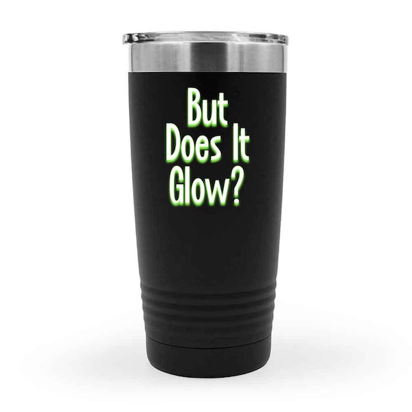 Uranium Glass Collector Tumbler Glowing Glass Lover Travel Coffee Cup Funny Gift for Vintage Art Glass Black Light Depression Collectables