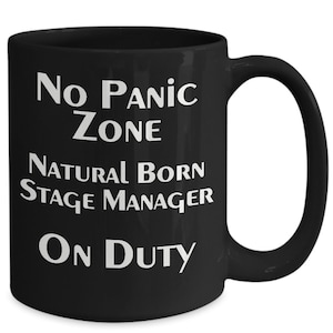 Stage Manager Mug Gifts for Stage Crew Black Coffee Cup Natural Born Leader Gift for Theater Management Drama Club Coach Play House Director