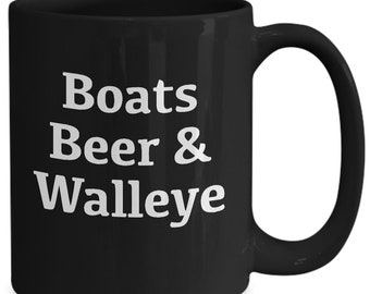 Lake Erie Walleye Fishing Mug  Boats Beer & Walleye Black Coffee Cup   Great Lakes Fisherman Gift  Funny Angler Boat Captain Present - Etsy Norway