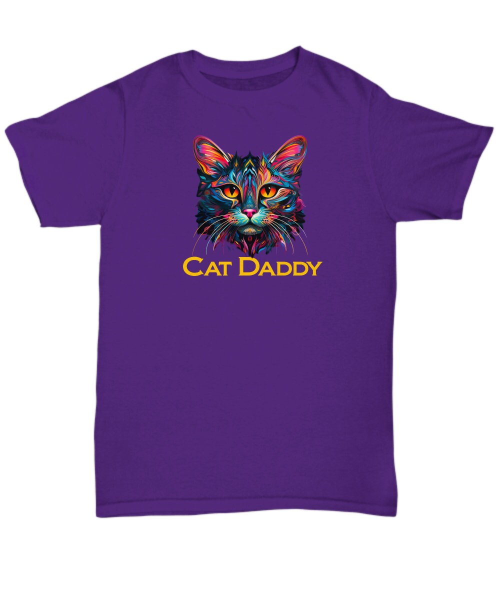 Cat Daddy T-shirt Retro 70s Black Cat Gifts for Men Funny 80s Cat
