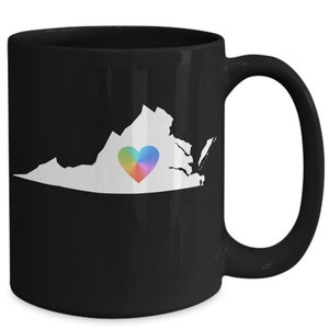 Virginia Becher schwarz Kaffeetasse das Commonwealth für Liebhaber Staat Home Tie Dye Liebe